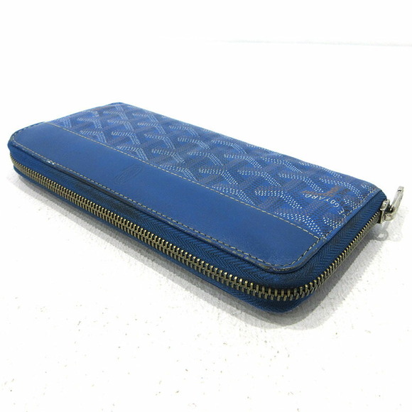 GOYARD MatignGOYARDine Round Zip Long Wallet Blue - Picture 3 of 13